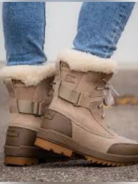 Sorel Women's Torino Parc Shearling Waterproof Boot- Omega Taupe